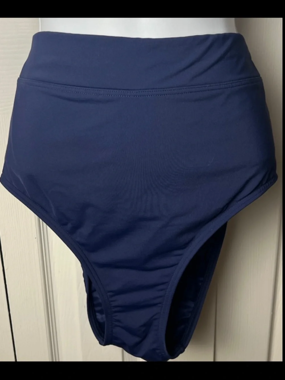 LANDS END Bathing Suit Tankini Briefs V Neckline Floral Blue Turquoise Underwire